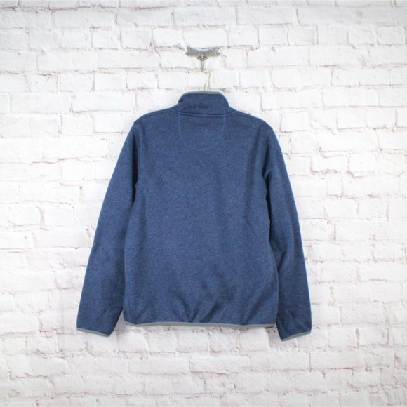 LL Bean Bright Blue Fleece Knit Stretch Pullover Sweater Size M - Picture 7 of 9